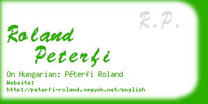 roland peterfi business card