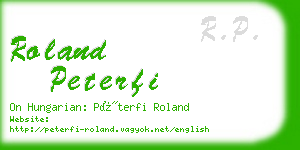 roland peterfi business card
